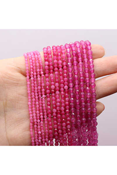 Choice1 2mm Pink tourmaline Natural Stone Beaded Faceted Pink Tourmaline Gems...
