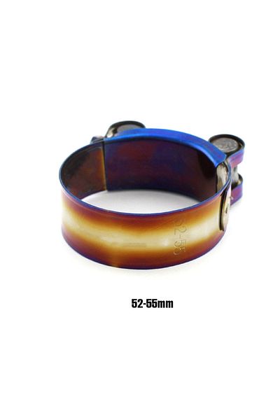 Choice 52-55 26mm To 114mm T Bolt Clamp Stainless Steel Hose Clamp Kit Adjustable Titanium Blue Hose Clamps