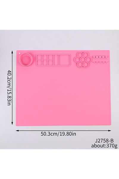 Choice Pink Silicone Painting Mat Kids Art Crafts Pads With Cup And Paint Brush Holder Palette Diy Handmade
