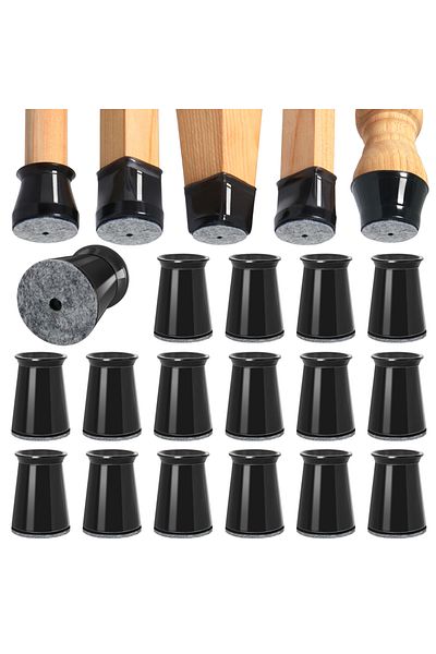 NOVESTO S black 28 Pack Black Chair Leg Floor Protectors, Stool Leg Protectors Cap, Furniture Pads Silicone