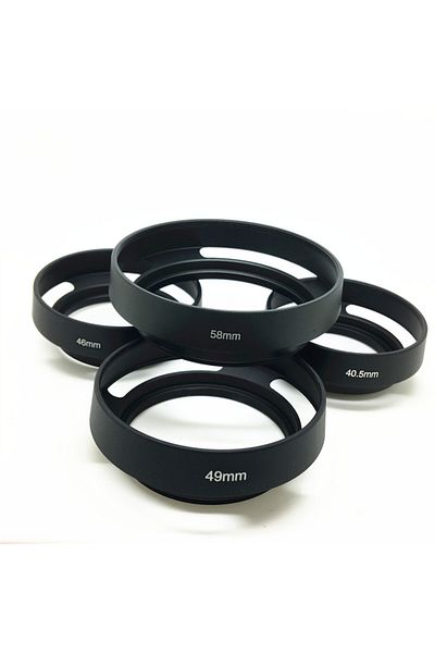 Choice 52mm 40.5 43 46 49 52 55 58 62 67mm Black Vented Curved Metal Camera Lens Hood For Leica M For Penta