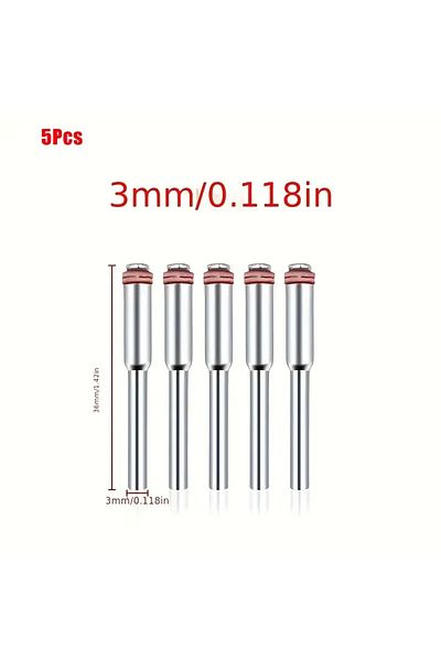 Choice 5pcs 3mm 5pcs Shank Accessory For Rotary Tool 1/8 Shank Mandrel For Disc Cut Polish 2.35/3/3.175mm S