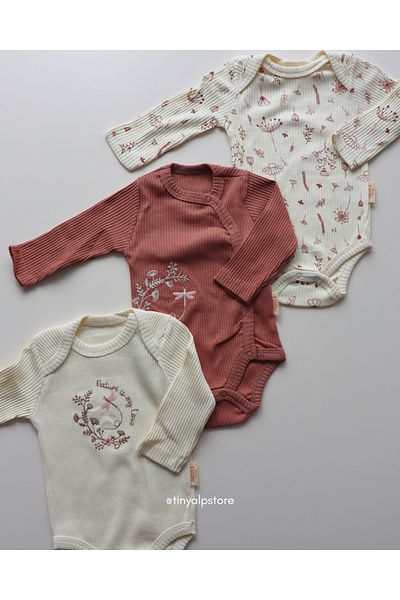 Necix's Cotton Comfortable Cute Design Animal Pattern Long Sleeve Newborn Baby Girl Boy Bodysuit
