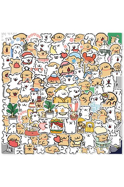 Choice 100pcs 100pcs Cartoon Line Dog In The Book Cute Stickers Diy Kids Toys Laptop Luggage Skateboard Sui