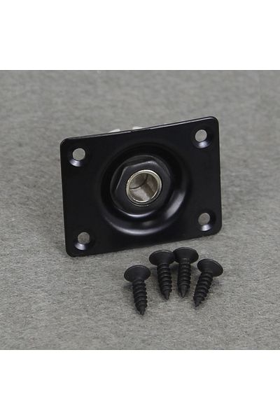 FLEOR Black 1pcs Guitar Output Jack 6.35mm 1/4 Mono Jack Socket Jackpate Square Style For Electric G