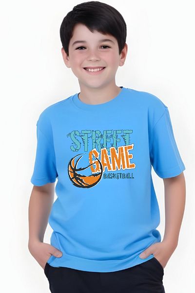 YA KO KİDS Tricou cu mânecă scurtă cu imprimeu Street Basketball Adventure pentru băieți