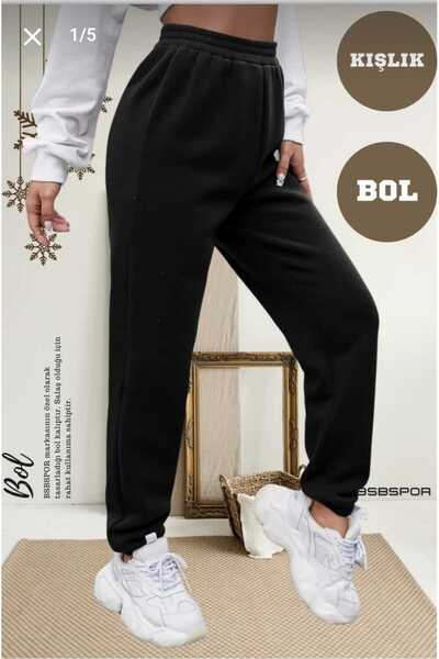 UYN SPORT oversized Μαύρο αθλητικό παντελόνι με ελαστικό πόδι