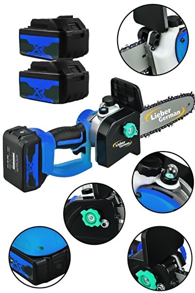 Lieber German Bl Kömürsüz Motor 21 V 3 Ah 30 Cm Palalı 2x Akülü Ağaç Kesme Hı...