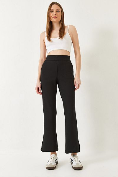 Bianco Lucci Women's Spanish Leg Pocket Detailed Elastic Waist Knitted Trousers 80110 60271045