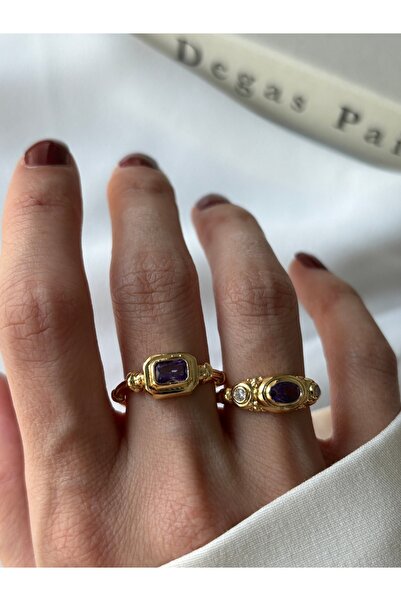 ringbox Set of 2 Purple Stone Vintage Rings