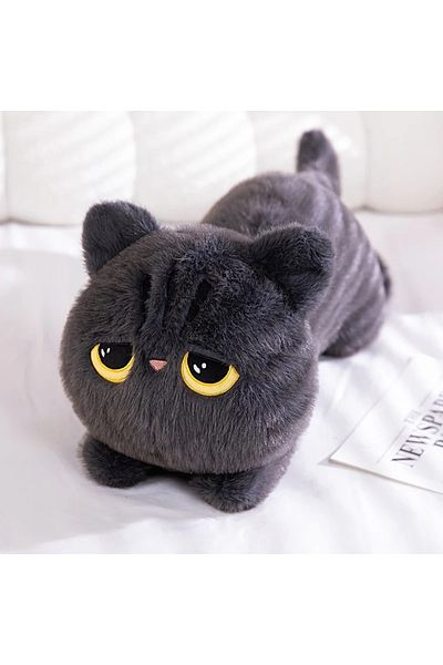 Choice 50cm Grey Cat New Cute Cat Lying Doll Plush Sofa Pillow Kawaii Cartoon Animal Gift Stuffed Toy Offic