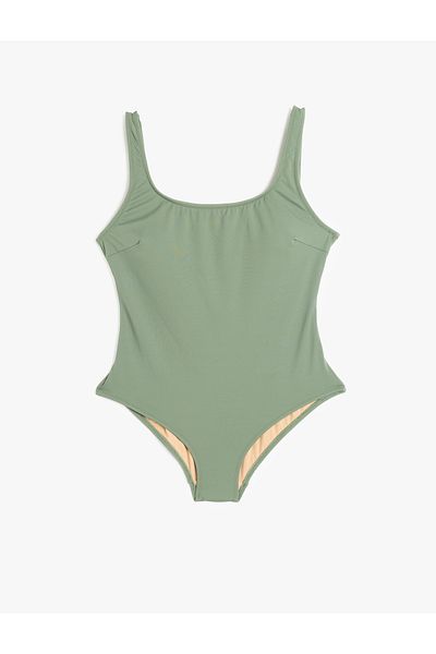 Koton Μαγιό με χοντρό λουράκι U Neck Fit