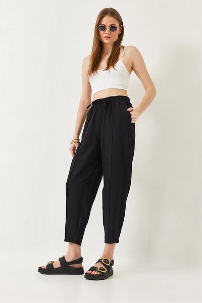 Bianco Lucci Women's Linen Baggy Trousers 80017 60271040