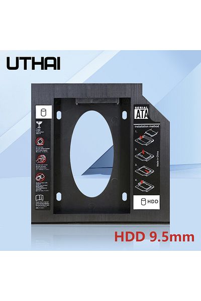 DM DW95 HDD Caddy 9.5mm Plastic Optibay SATA 3.0 Hard Disk Drive Box Enclosure DVD Adapter 2.5 SS...