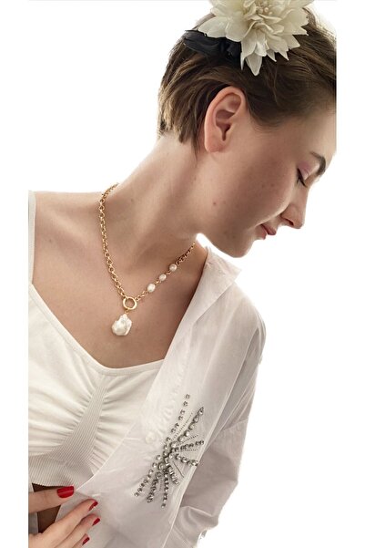 By Saadet Özkanlı Kadın Gerçek Inci Barok Inci Kolye Doğal Tatlısu Incisi, Is...