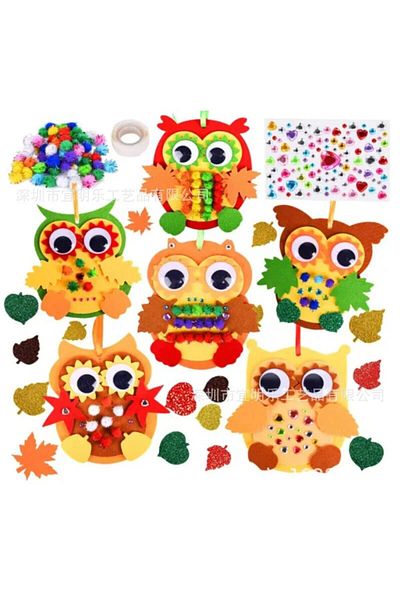 Choice 1 Set 6 Pcs Garland Kit Holiday Party Supplies Festive Decoration Nonwoven Owl Pendant Atmosphere An