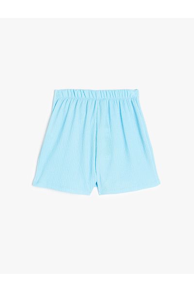 Koton Textured Relaxed Fit Basic Shorts Skirt