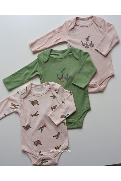 Necix's Cotton Comfortable Cute Design Animal Pattern Long Sleeve Newborn Baby Girl Boy Bodysuit