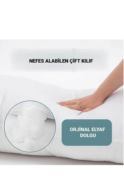 RevuBaby Soft Pillow - Tall, Double Cover, Fiber Filled, Adults 140X45 cm