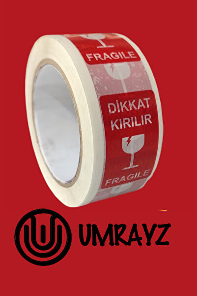 umrayz Dikkat Kırılır Bandı Kırılır Etiketli Bant 45mm X 100m Koli Bant Hotme...