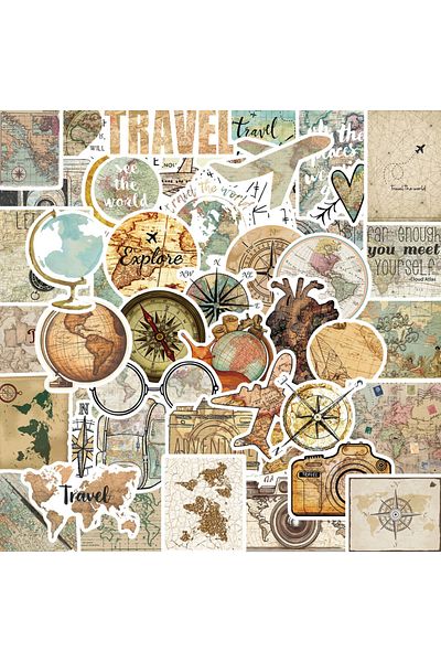 Choice 50pcs 50pcs Travel The Map Stickers Children's Diy Computer Luggage Waterproof Decoration Student St