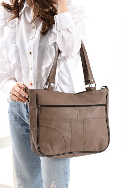 NahitaTyana Geantă de umăr pentru femei de dimensiuni mari din piele de lux autentică, geantă de mână, geantă de cruce