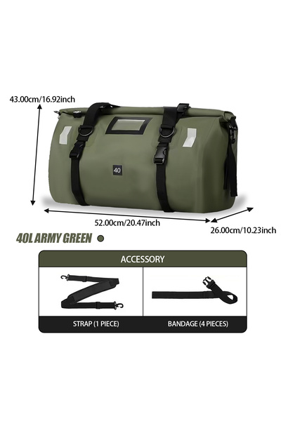 Choice1 Green 40L no logo Motorcycle Waterproof TailBag Travel Outdoor Dry Lu...