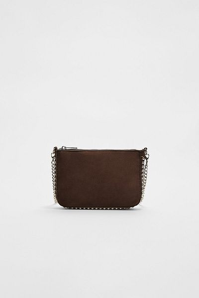 Stradivarius Mini faux suede beaded bag