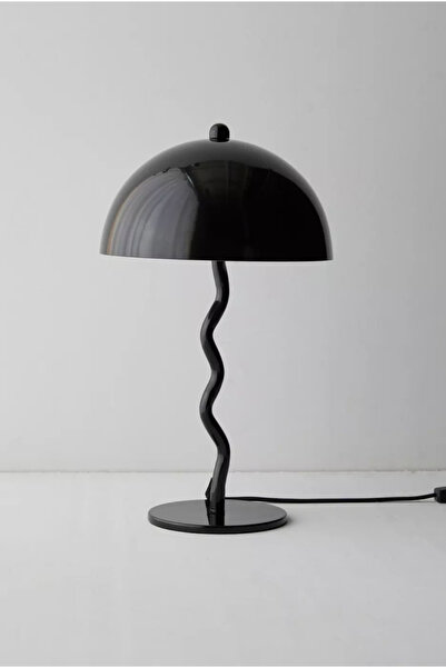 burenze Modern Tasarım Mars Zigzag Abajur Metal Gövde Siyah