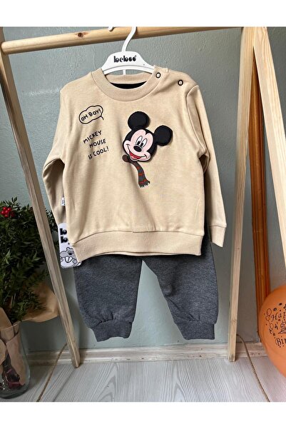 İki İplik Penye Sweatshirt ve Eşofman Erkek  Bebek İkili Takım