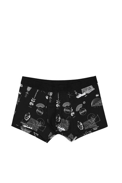 Colin's Boxer negru pentru bărbați cu imprimeu modern, Cl 1062155