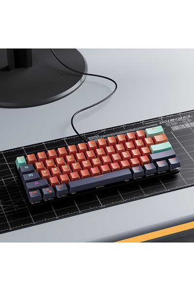 MUCAI Red Switch Mka610b 61 Key Usb Wired Mechanical Keyboard Led Backlit Axis Gaming Mechanical Key