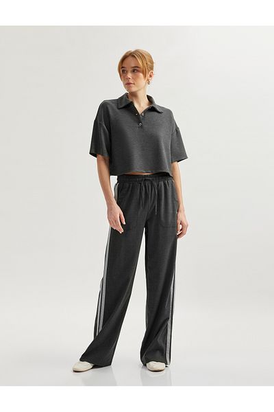 Koton Modal Comfortable Fit Short Sleeve Polo Neck Crop T-Shirt