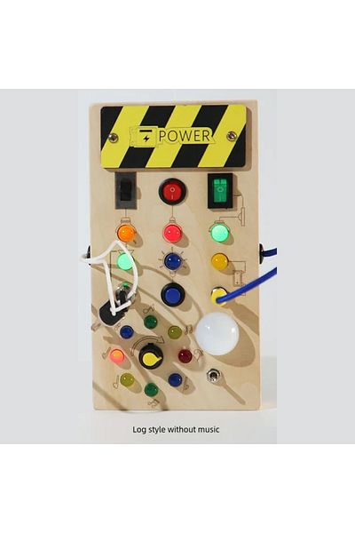 Choice Log Style Wooden Children's Sensory Training Toys, Montessori Busy Board, Led Lights/switch Control,