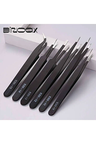 Choice مجموعة ملاقط دقيقة مكونة من 6 قطع، ملاقط منحنية من الفولاذ المقاوم للصدأ مضادة للكهرباء الساكنة للإلكترونيات...