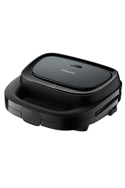 Philips Sandwich-maker Philips HD2330/90 seria 3000, 750 W, Sistem de blocare rapida, Negru