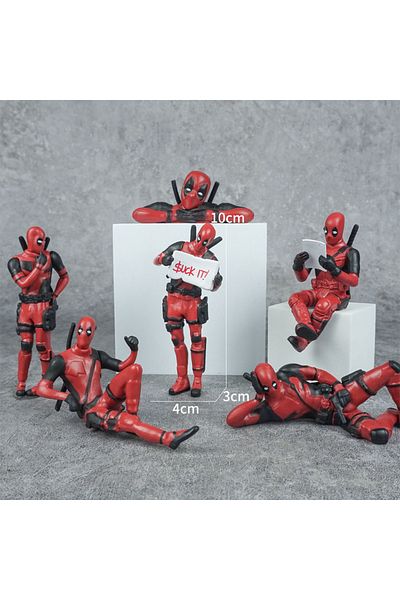 Choice 6pcs Anime Deadpool 2 Action Figure Sitting Lying Posture Model Anime X-men Mini Doll Decoration Col