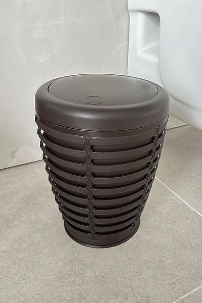 Prima Nova Κάδος απορριμμάτων 7,5 λίτρων Coffee Color Palm με περιστρεφόμενο καπάκι - Για μπάνιο, κουζίνα, γραφείο