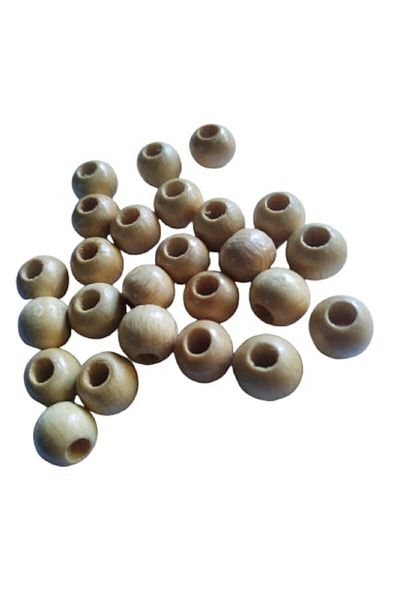 Selin 10 mm 100 Gr Wood Color Varnished Beads - Medium ± 250-300 Pieces