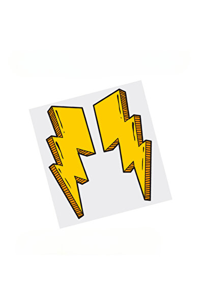 Choice 8x7CM CH-SD-Yellow-G 1Pair Lightning Road Bicycle Frame Stickers Top T...