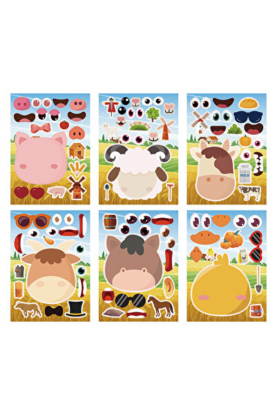 Choice1 مجموعة ملصقات حيوانات المزرعة، 6 أوراق/مجموعة، ملصقات حيوانات المزرعة...