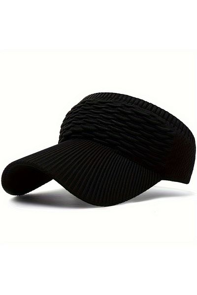 Choice Black 1pc Women Anti-uv Sun Hats Breathable Adjustable Empty Top Visor Caps For Tennis Golf Running