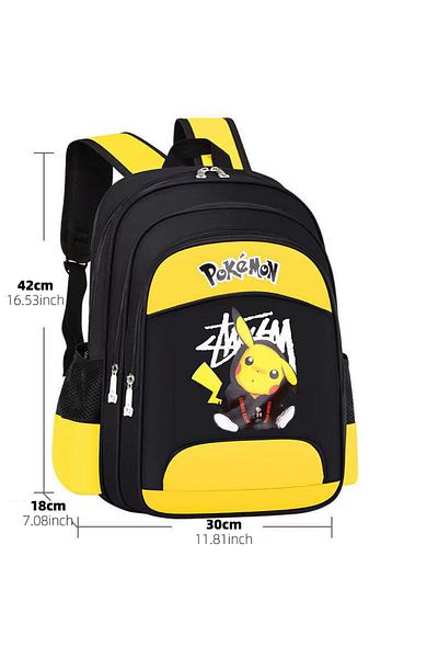 Choice Pikachu-yellow Pikachu Backpack, Large Capacity Printed Anime Daypack, Cartoon Schoolbag, Kids Boys