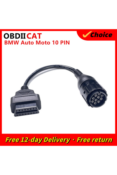 Choice كابل 10 دبابيس للدراجات النارية BMW كابل محول 10 دبابيس إلى OBD2 16 دب...