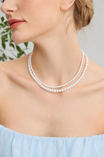 New Obsessions Elegant Style Fashion Double Layer Pearl Necklace