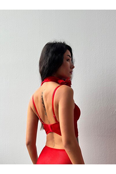 Cansoy Cupless Glitter Red Bustier Set (694Tk)