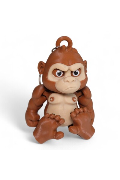 Store Goril Anahtarlık - Hareketli Figür - Kahve