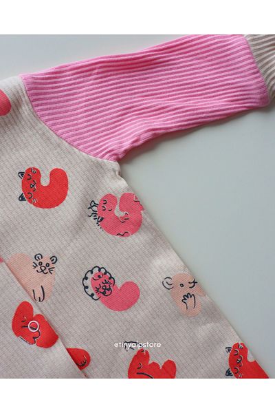 Necix's Basic Ramat Fabric Multicolor Design Patterned Newborn Baby Girl Jumpsuit