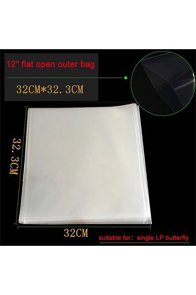 luxuglow Flat Open 50pcs Opp Gel Recording Protective Sleeve For Turntable Player Lp Vinyl Record Self Adhesi