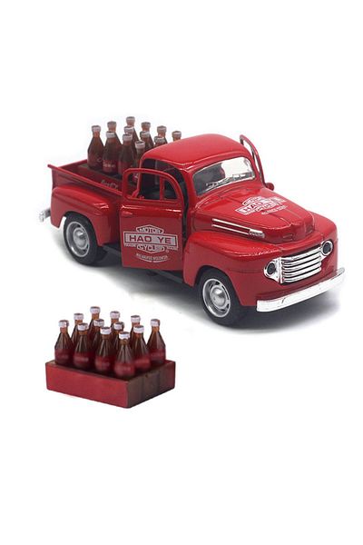Choice Red Die Casting Toys Retro Pickup Alloy Vintage Car Model Pickup Series Boys' Toys Collection Toys